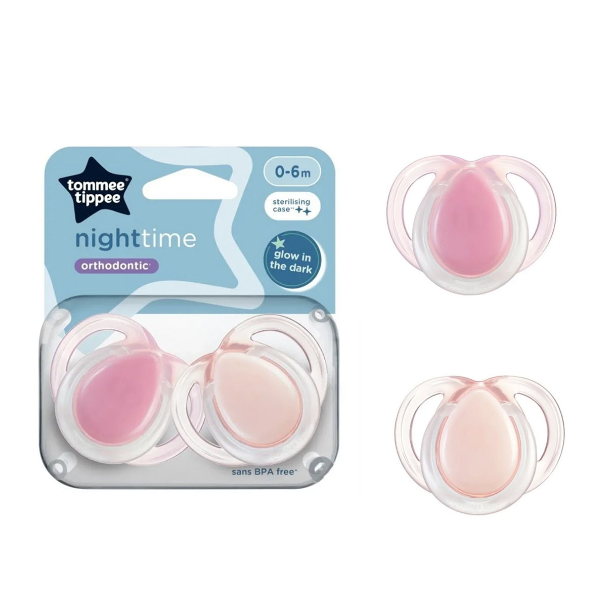 Tommee Tippee Night Time Soother Pack Of 2 (0-6M)